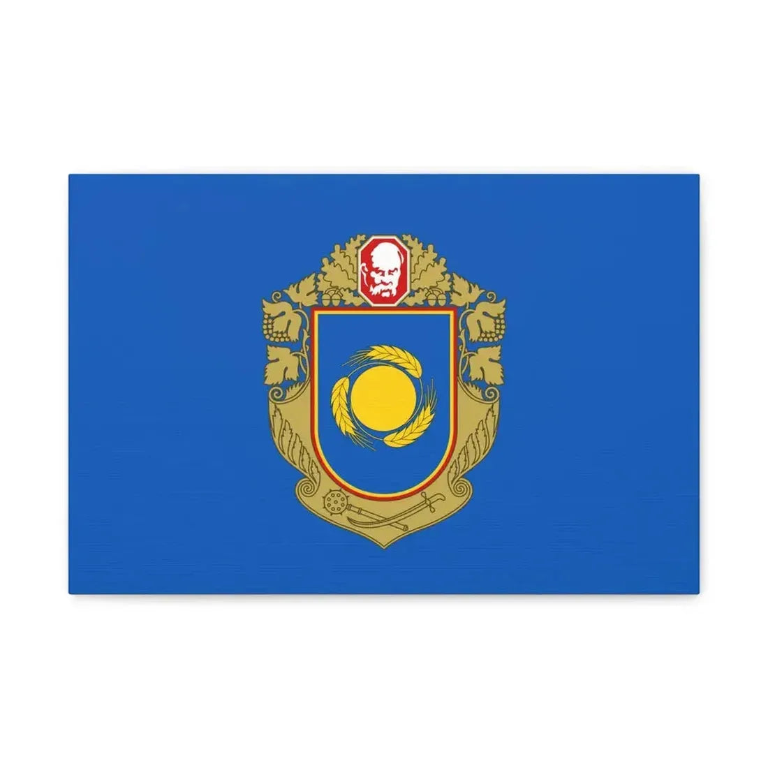 Flag of Cherkasy Oblast Ukraine - Canvas Wall Art 18″ x 12″ 1.25" - The Sticker Space