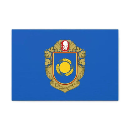 Flag of Cherkasy Oblast Ukraine - Canvas Wall Art 18″ x 12″ 1.25" - The Sticker Space