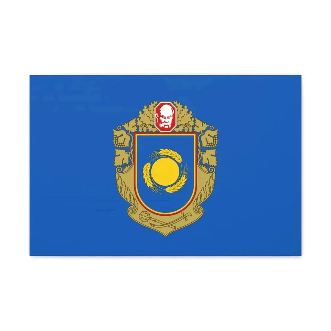 Flag of Cherkasy Oblast Ukraine - Canvas Wall Art 24″ x 16″ 1.25" - The Sticker Space