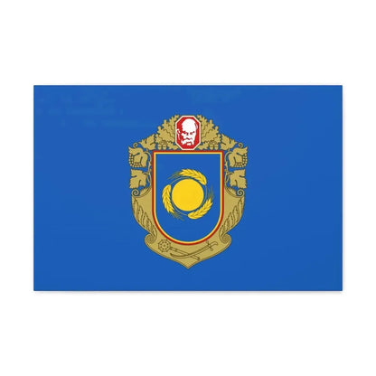 Flag of Cherkasy Oblast Ukraine - Canvas Wall Art 24″ x 16″ 1.25" - The Sticker Space