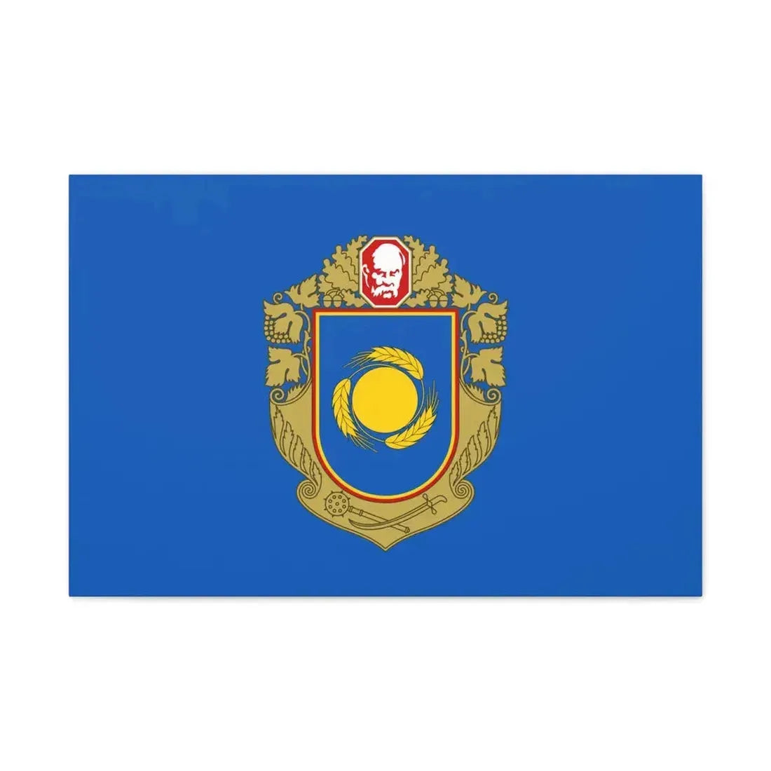 Flag of Cherkasy Oblast Ukraine - Canvas Wall Art 30" x 20" 1.25" - The Sticker Space