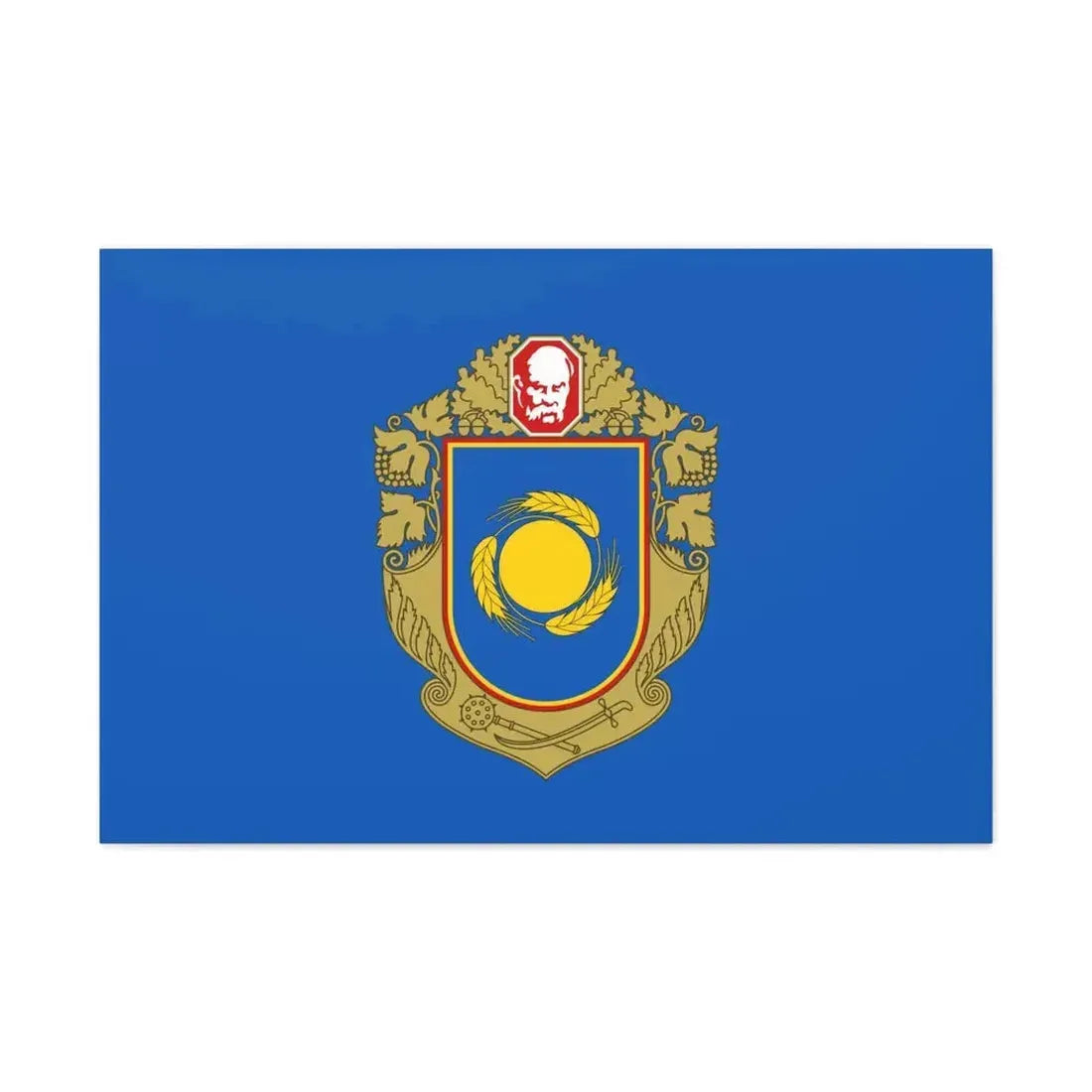 Flag of Cherkasy Oblast Ukraine - Canvas Wall Art 36" x 24" 1.25" - The Sticker Space