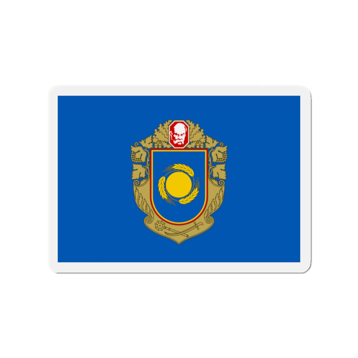 Flag of Cherkasy Oblast Ukraine - Die-Cut Magnet-2" x 2"-The Sticker Space