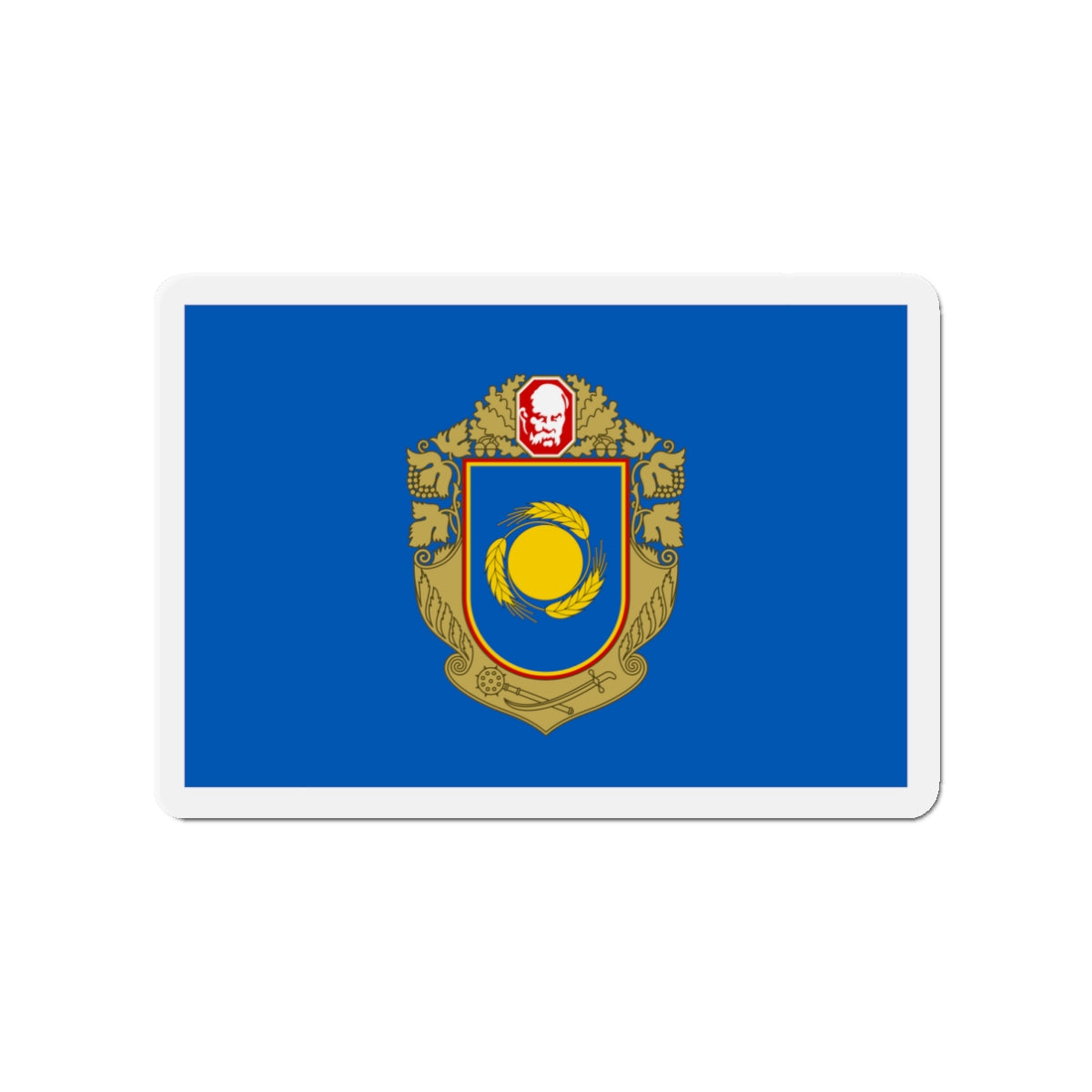 Flag of Cherkasy Oblast Ukraine - Die-Cut Magnet-3" x 3"-The Sticker Space