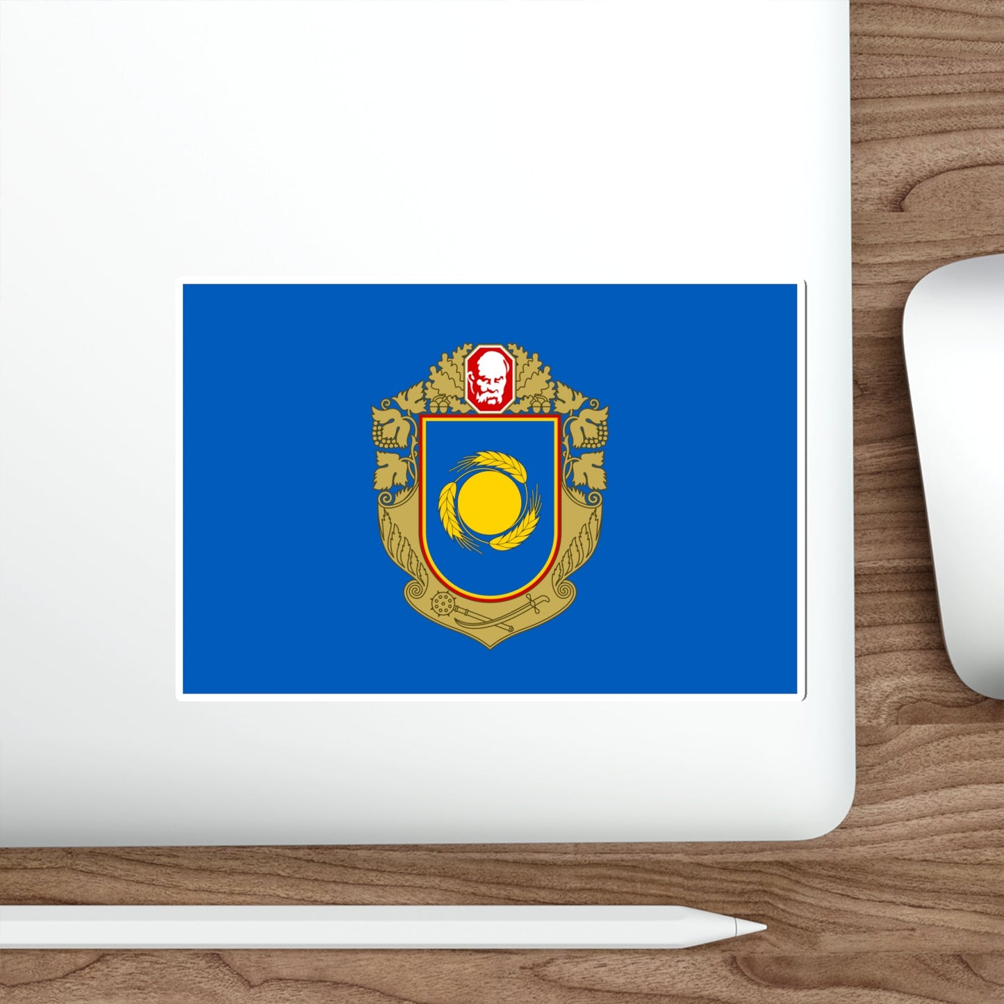 Flag of Cherkasy Oblast Ukraine STICKER Vinyl Die-Cut Decal-The Sticker Space