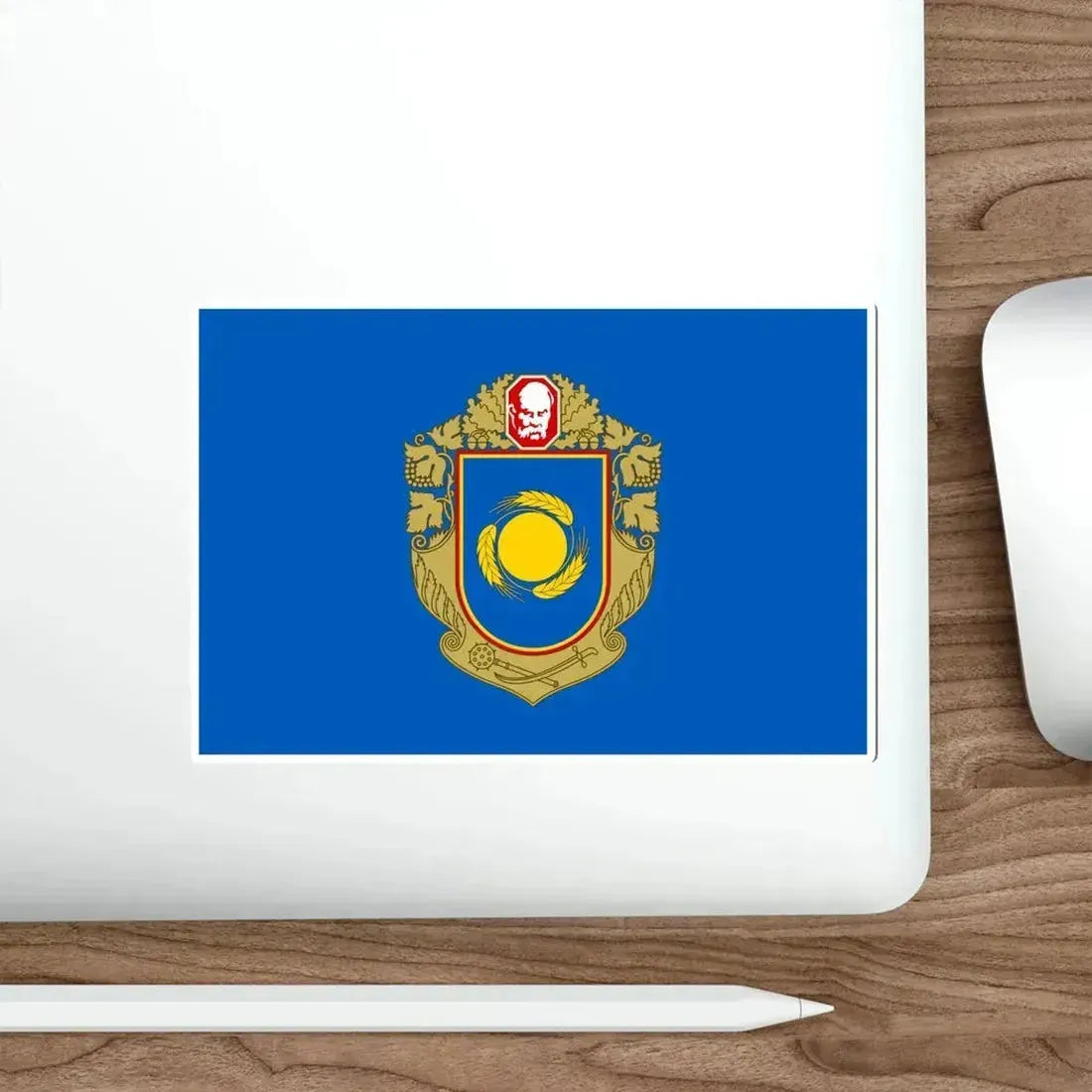 Flag of Cherkasy Oblast Ukraine STICKER Vinyl Die-Cut Decal - The Sticker Space