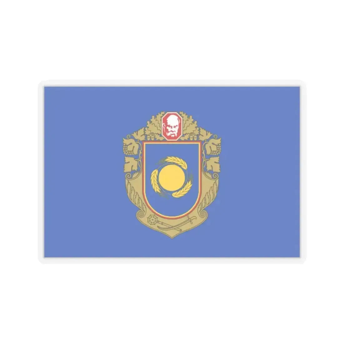 Flag of Cherkasy Oblast Ukraine - STICKER Vinyl Kiss-Cut Decal 2 Inch Transparent - The Sticker Space
