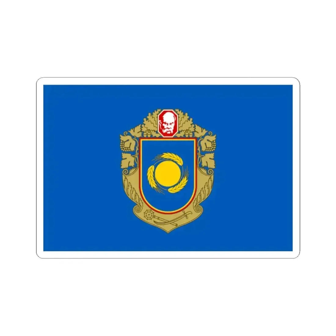 Flag of Cherkasy Oblast Ukraine - STICKER Vinyl Kiss-Cut Decal 2 Inch White - The Sticker Space