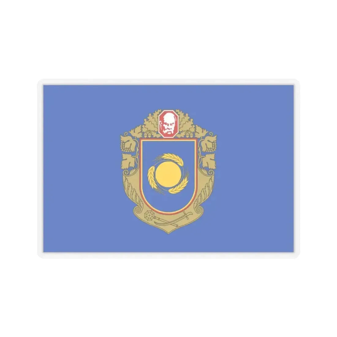 Flag of Cherkasy Oblast Ukraine - STICKER Vinyl Kiss-Cut Decal 3 Inch Transparent - The Sticker Space