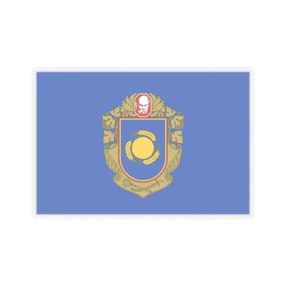 Flag of Cherkasy Oblast Ukraine - STICKER Vinyl Kiss-Cut Decal 3 Inch Transparent - The Sticker Space