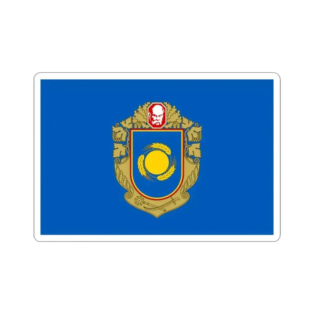 Flag of Cherkasy Oblast Ukraine - STICKER Vinyl Kiss-Cut Decal 3 Inch White - The Sticker Space