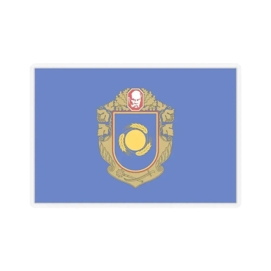Flag of Cherkasy Oblast Ukraine - STICKER Vinyl Kiss-Cut Decal 4 Inch Transparent - The Sticker Space