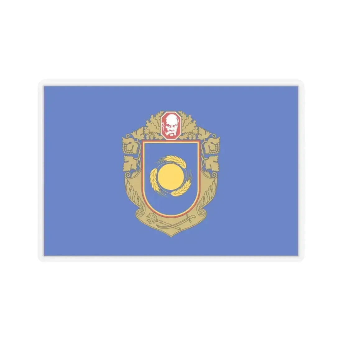 Flag of Cherkasy Oblast Ukraine - STICKER Vinyl Kiss-Cut Decal 6 Inch Transparent - The Sticker Space