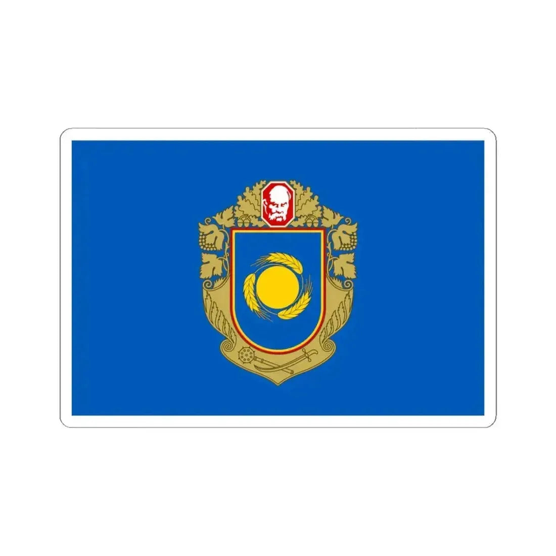 Flag of Cherkasy Oblast Ukraine - STICKER Vinyl Kiss-Cut Decal 6 Inch White - The Sticker Space
