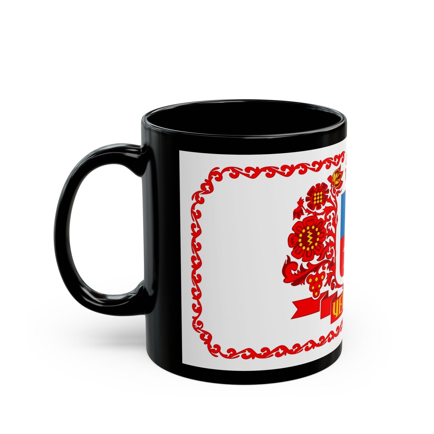 Flag of Cherkasy Ukraine - Black Coffee Mug-The Sticker Space