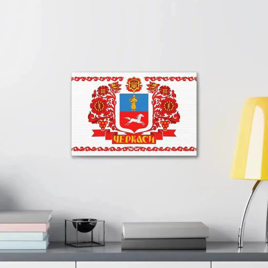 Flag of Cherkasy Ukraine - Canvas Wall Art - The Sticker Space