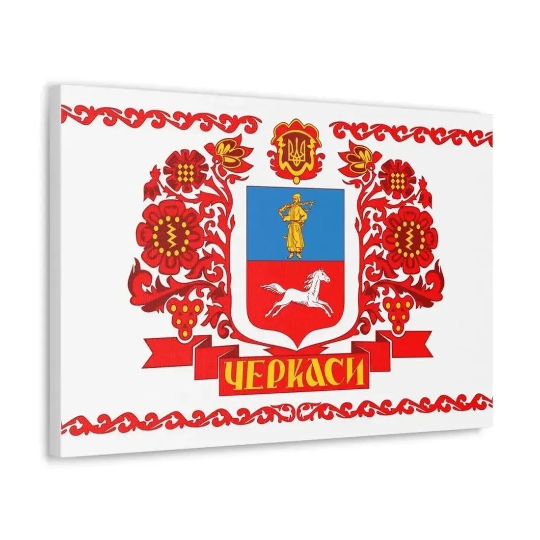 Flag of Cherkasy Ukraine - Canvas Wall Art - The Sticker Space