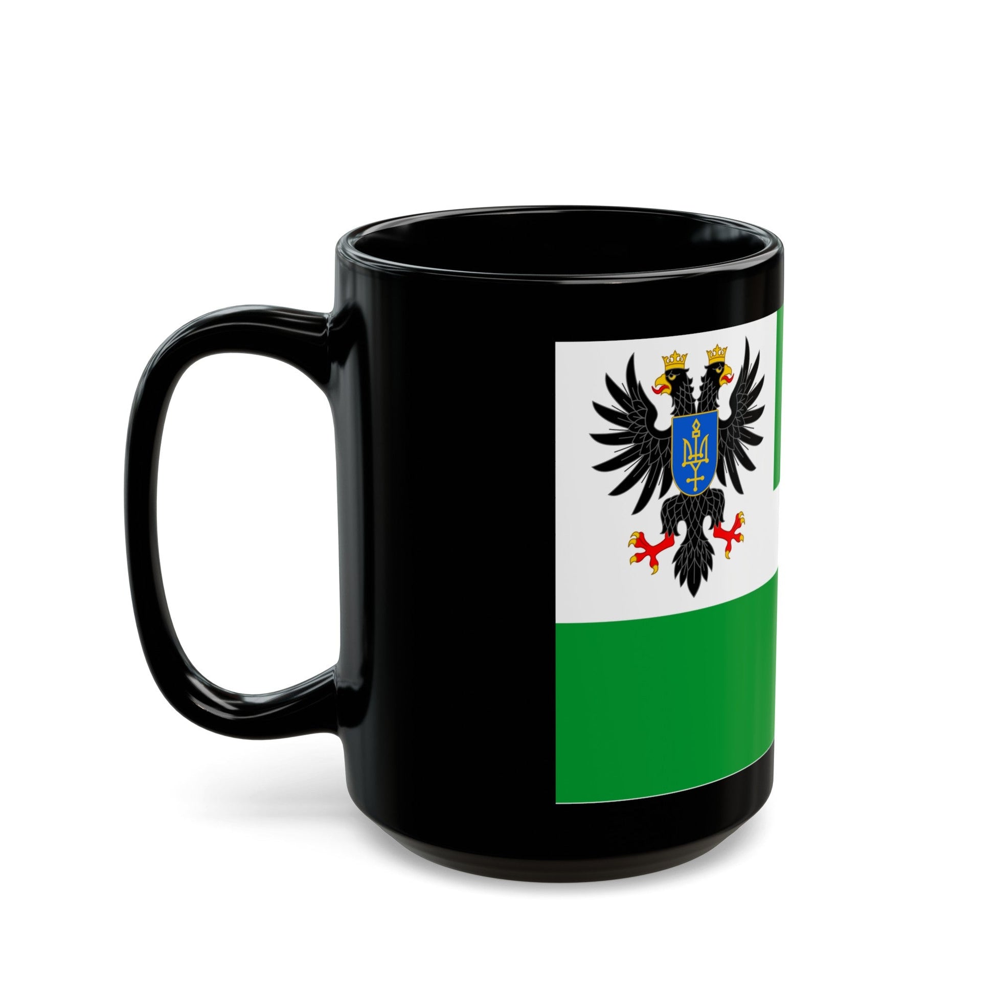 Flag of Chernihiv Oblast Ukraine - Black Coffee Mug-The Sticker Space