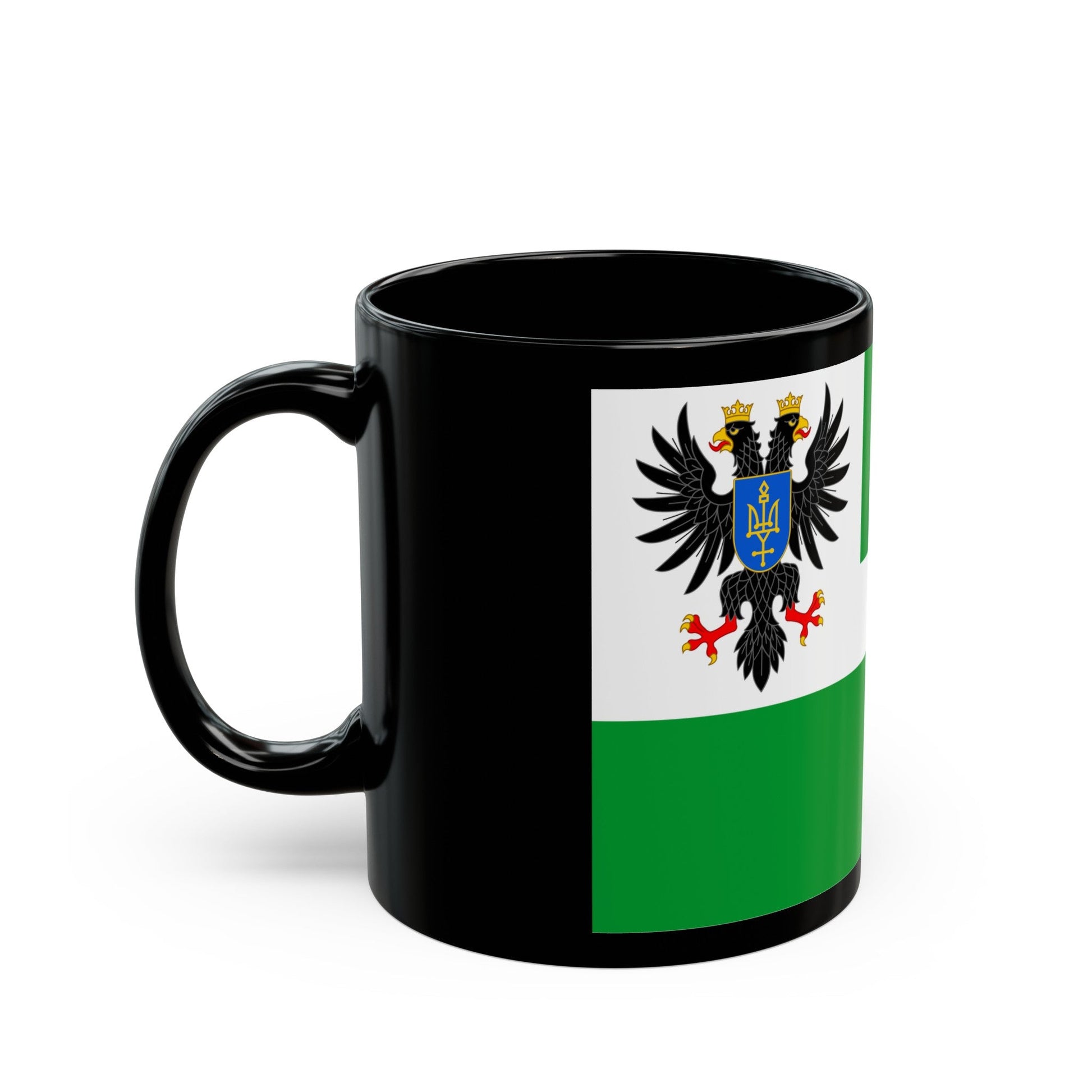 Flag of Chernihiv Oblast Ukraine - Black Coffee Mug-The Sticker Space