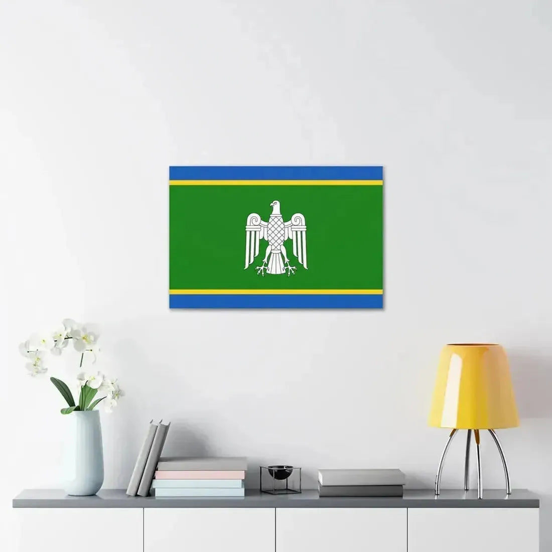 Flag of Chernivtsi Oblast Ukraine - Canvas Wall Art - The Sticker Space
