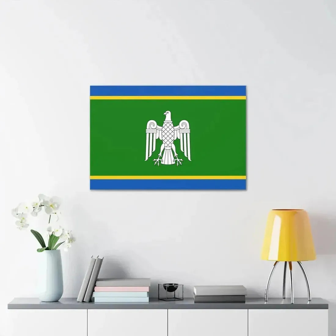 Flag of Chernivtsi Oblast Ukraine - Canvas Wall Art - The Sticker Space