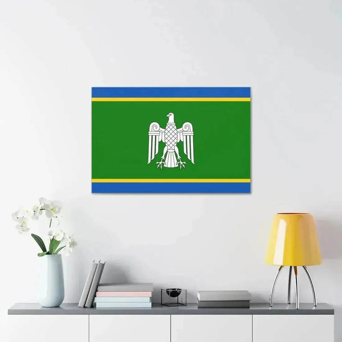 Flag of Chernivtsi Oblast Ukraine - Canvas Wall Art - The Sticker Space