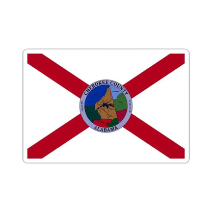 Flag of Cherokee County Alabama (United States) STICKER Vinyl Kiss-Cut Decal 3 Inch White - The Sticker Space
