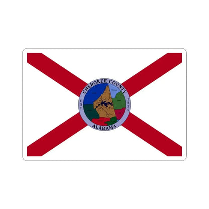 Flag of Cherokee County Alabama (United States) STICKER Vinyl Kiss-Cut Decal 4 Inch White - The Sticker Space
