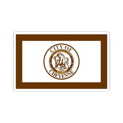 Flag of Cheyenne Wyoming (United States) STICKER Vinyl Kiss-Cut Decal 2 Inch White - The Sticker Space