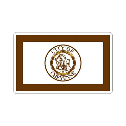 Flag of Cheyenne Wyoming (United States) STICKER Vinyl Kiss-Cut Decal 3 Inch White - The Sticker Space