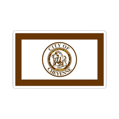 Flag of Cheyenne Wyoming (United States) STICKER Vinyl Kiss-Cut Decal 4 Inch White - The Sticker Space