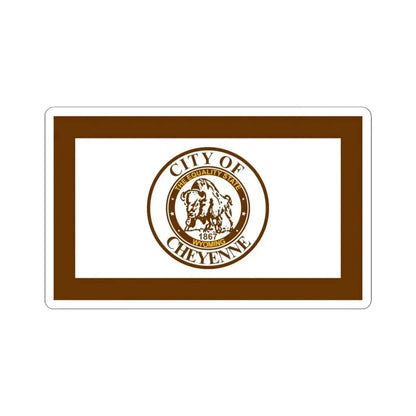 Flag of Cheyenne Wyoming (United States) STICKER Vinyl Kiss-Cut Decal 6 Inch White - The Sticker Space
