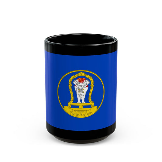 Flag of Chiang Mai Province Thailand - Black Coffee Mug-15oz-The Sticker Space