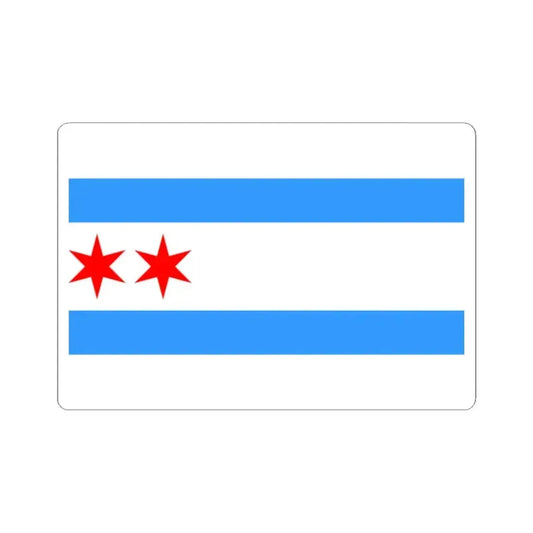 Flag of Chicago Illinois 1917-1933 (United States) STICKER Vinyl Kiss-Cut Decal 2 Inch White - The Sticker Space