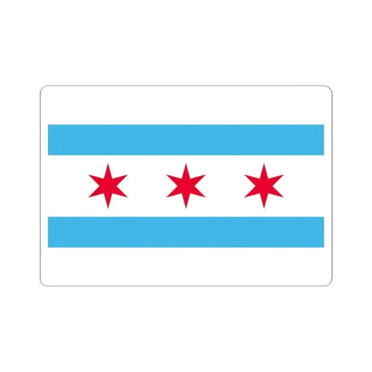 Flag of Chicago Illinois 1933-1939 (United States) STICKER Vinyl Kiss-Cut Decal 2 Inch White - The Sticker Space