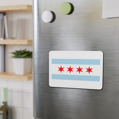 Flag of Chicago Illinois - Die-Cut Magnet-The Sticker Space