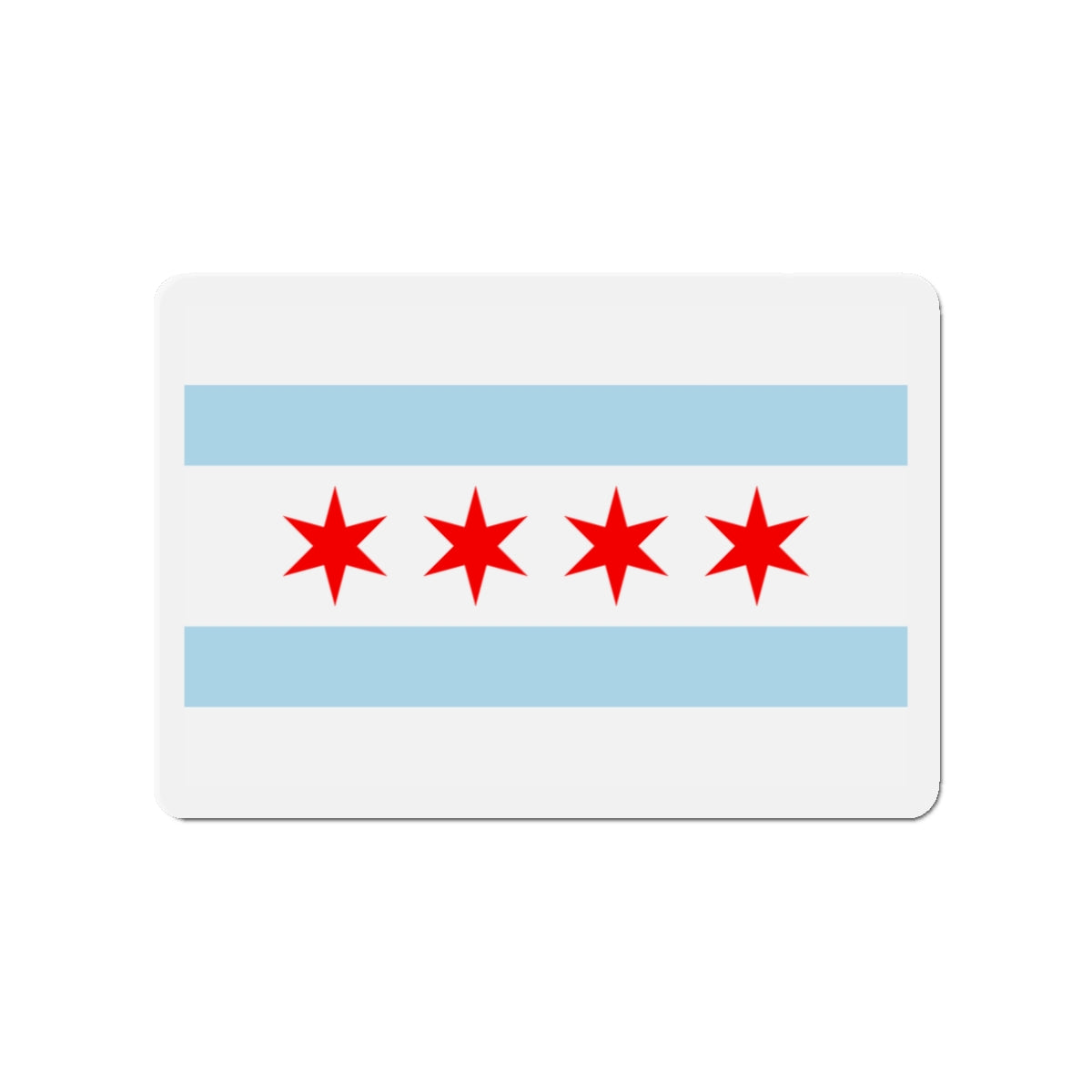 Flag of Chicago Illinois - Die-Cut Magnet-3" x 3"-The Sticker Space