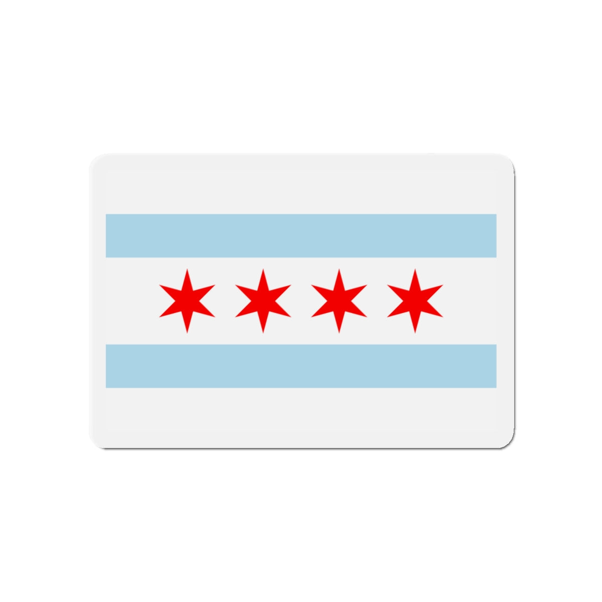 Flag of Chicago Illinois - Die-Cut Magnet-4" x 4"-The Sticker Space