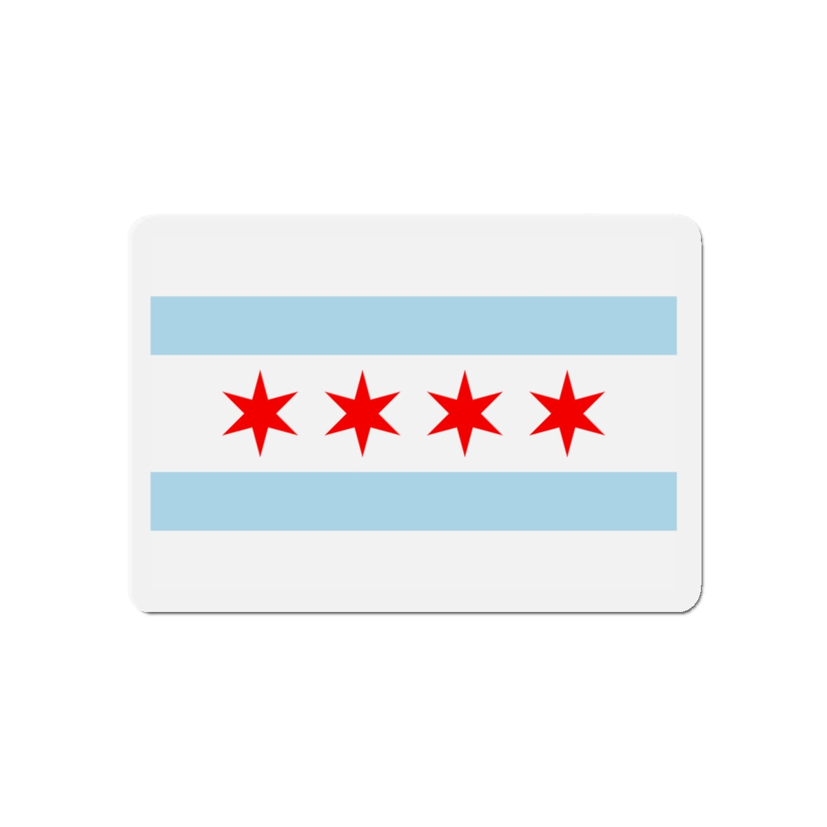 Flag of Chicago Illinois - Die-Cut Magnet-5" x 5"-The Sticker Space