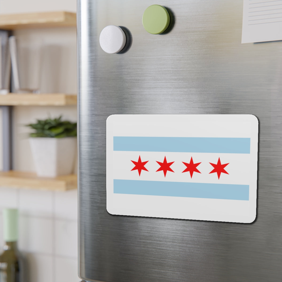 Flag of Chicago Illinois - Die-Cut Magnet-The Sticker Space