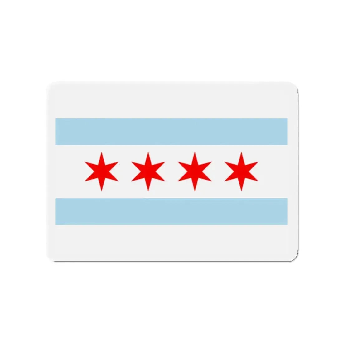 Flag of Chicago Illinois - Refrigerator Magnet 2 Inch - The Sticker Space