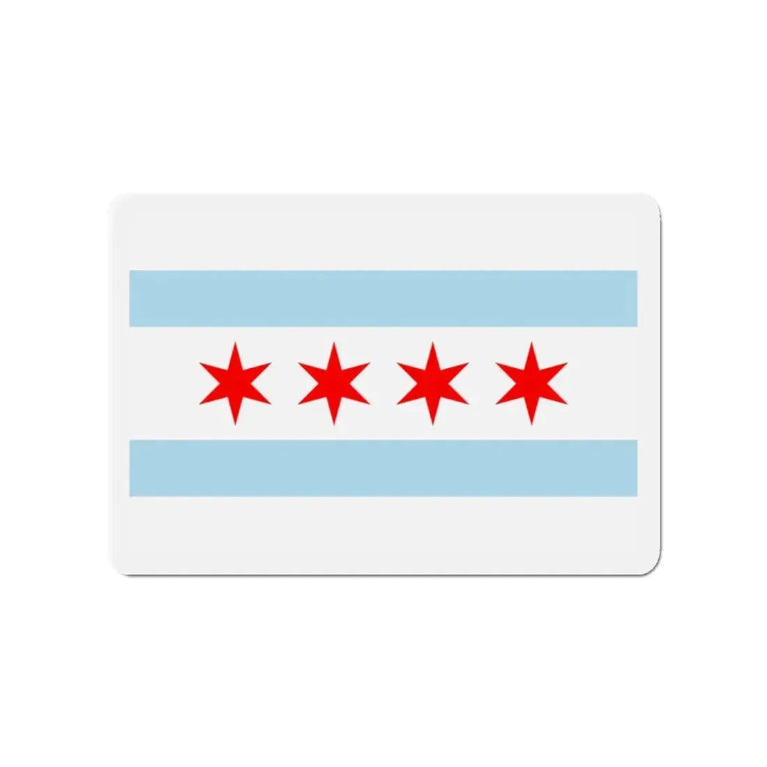 Flag of Chicago Illinois - Refrigerator Magnet 3 Inch - The Sticker Space