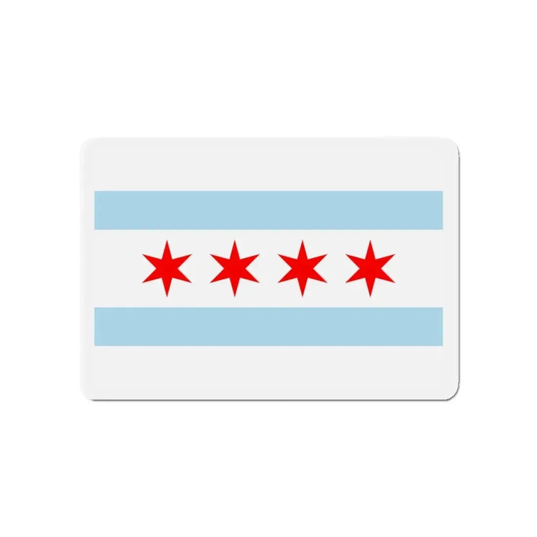 Flag of Chicago Illinois - Refrigerator Magnet 4 Inch - The Sticker Space