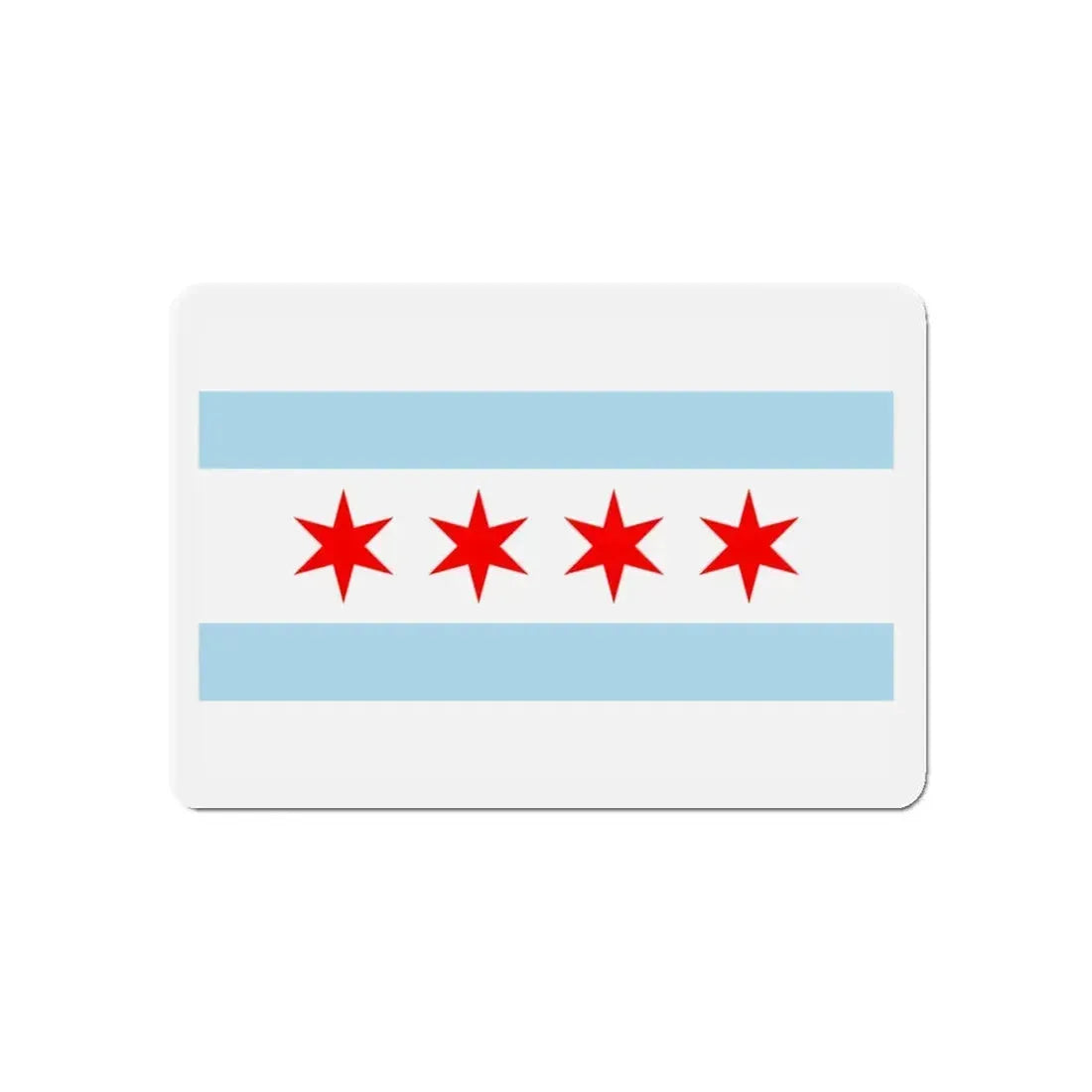 Flag of Chicago Illinois - Refrigerator Magnet 5 Inch - The Sticker Space