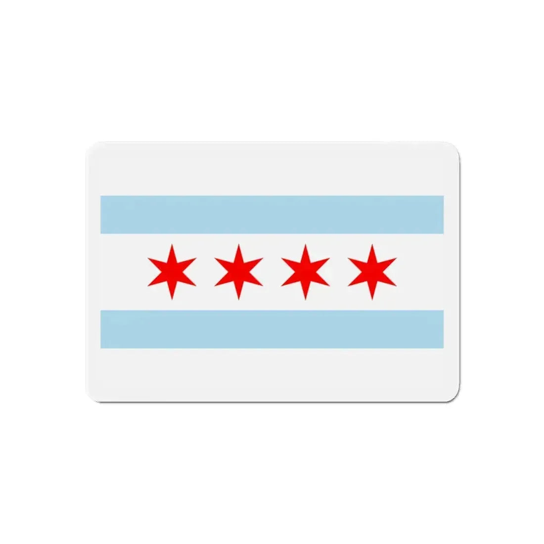 Flag of Chicago Illinois - Refrigerator Magnet 6 Inch - The Sticker Space
