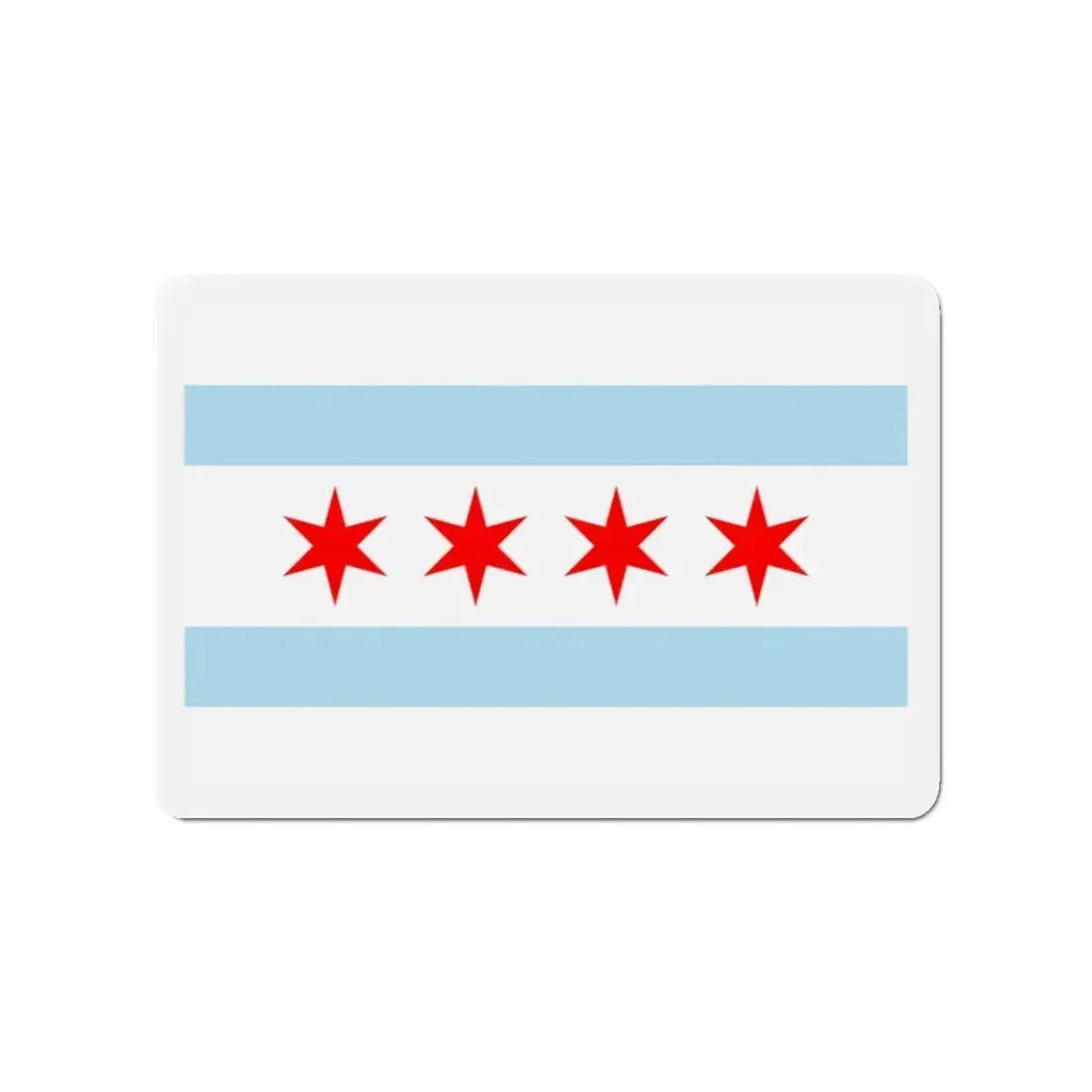 Flag of Chicago Illinois - Refrigerator Magnet - The Sticker Space