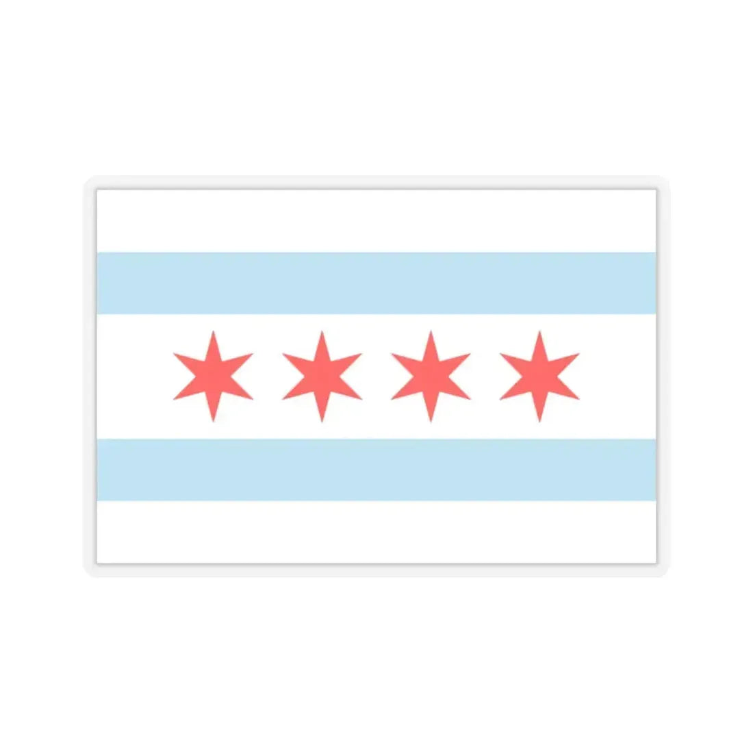 Flag of Chicago, Illinois - STICKER Vinyl Kiss-Cut Decal 2 Inch Transparent - The Sticker Space