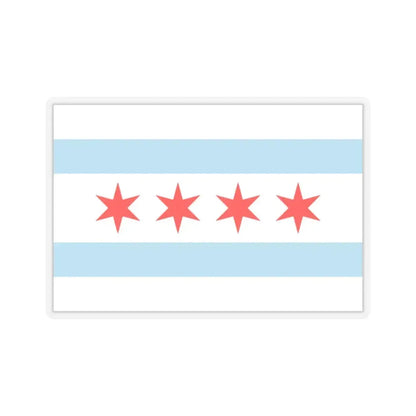 Flag of Chicago, Illinois - STICKER Vinyl Kiss-Cut Decal 2 Inch Transparent - The Sticker Space