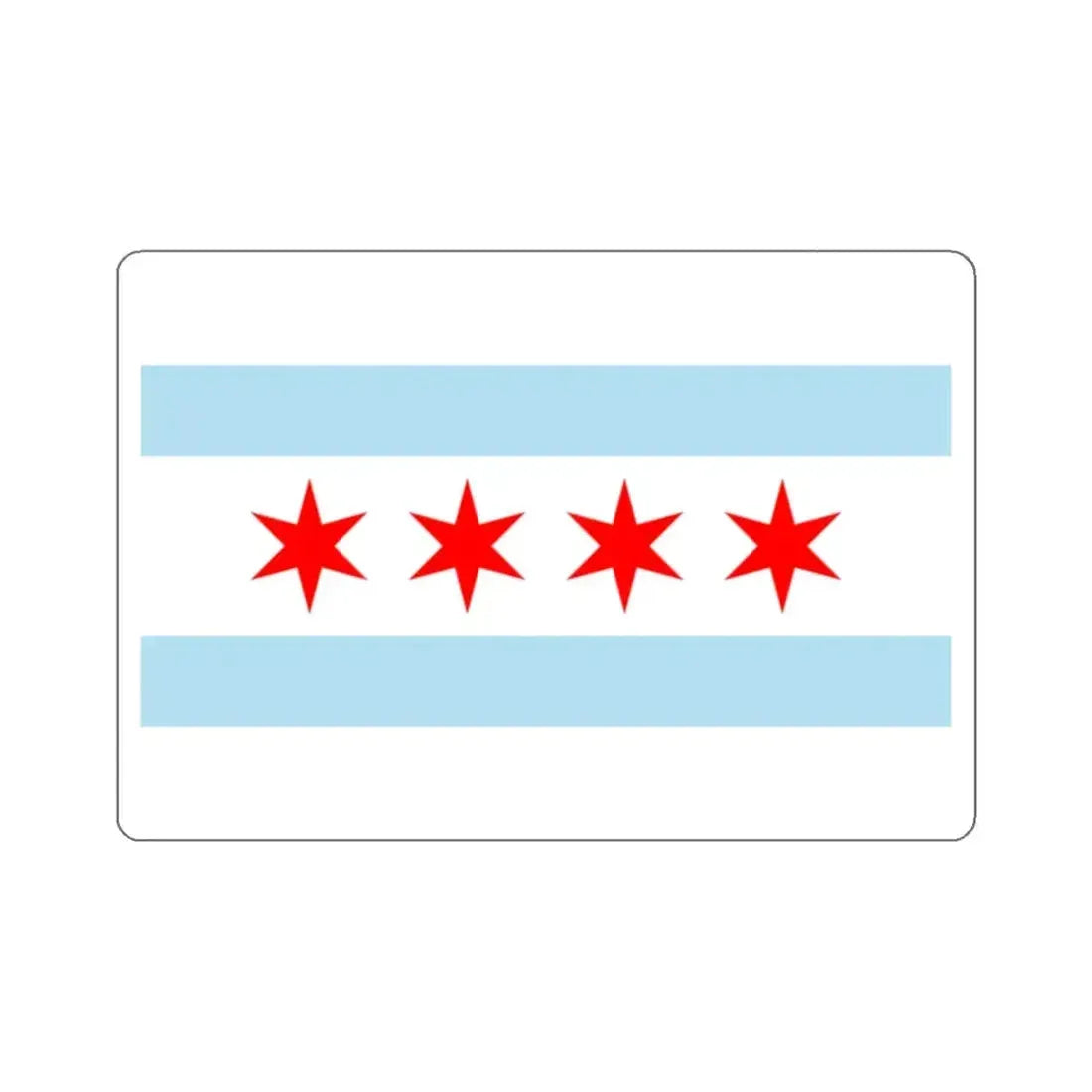Flag of Chicago, Illinois - STICKER Vinyl Kiss-Cut Decal 2 Inch White - The Sticker Space