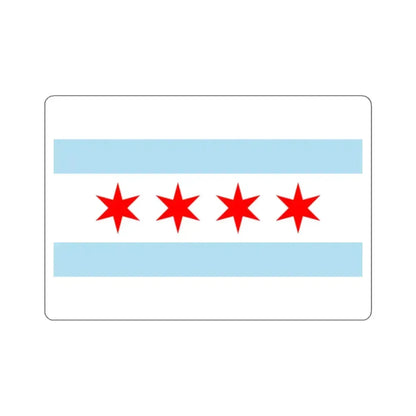 Flag of Chicago, Illinois - STICKER Vinyl Kiss-Cut Decal 2 Inch White - The Sticker Space